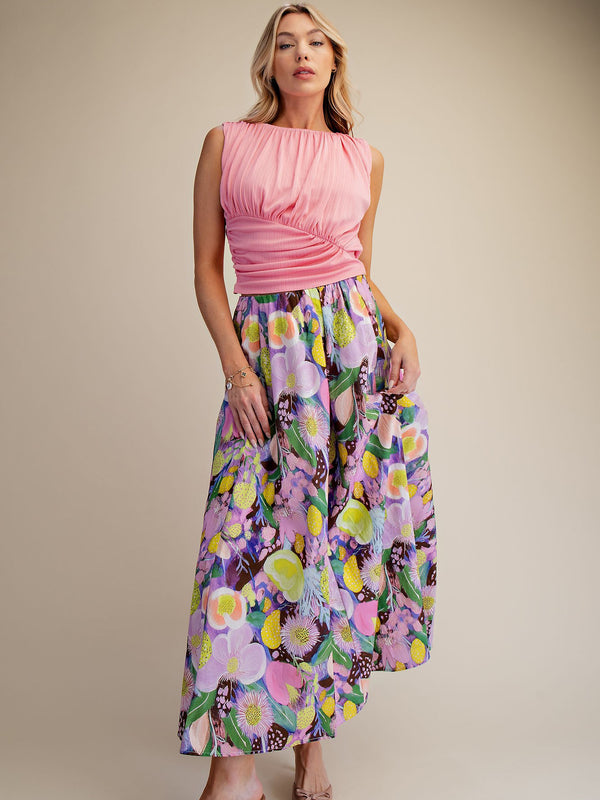 Women's Floral Midi Skirt