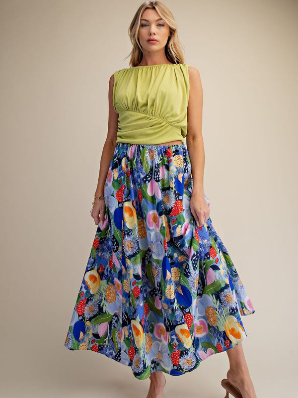 Women's Floral Midi Skirt