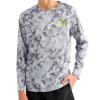 Youth Boys' Huk KC Print Pursuit L/S Performance Crew