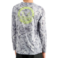 Youth Boys' Huk KC Print Pursuit L/S Performance Crew