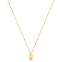 Tiny Square Initial Necklace