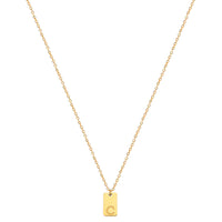 Tiny Square Initial Necklace