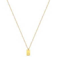 Tiny Square Initial Necklace