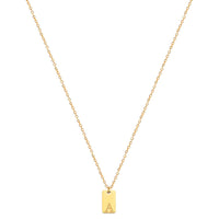 Tiny Square Initial Necklace