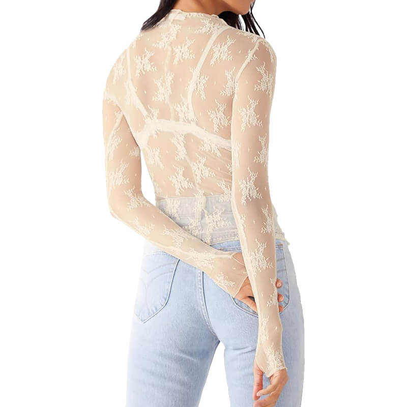 Women's Sheer Lace Top