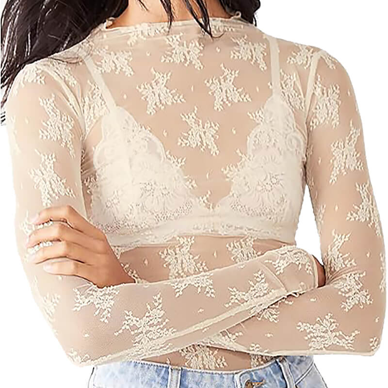 Women's Sheer Lace Top