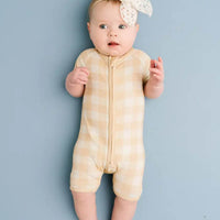 Desert Plaid Bamboo Short Romper