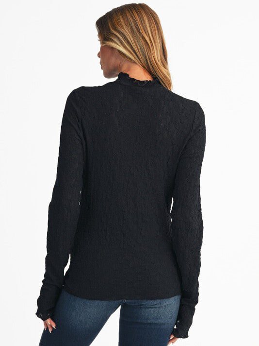 Women's Mock Neck Lace Top