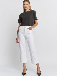 Women's HR Wide Leg Crop Cuff Jean