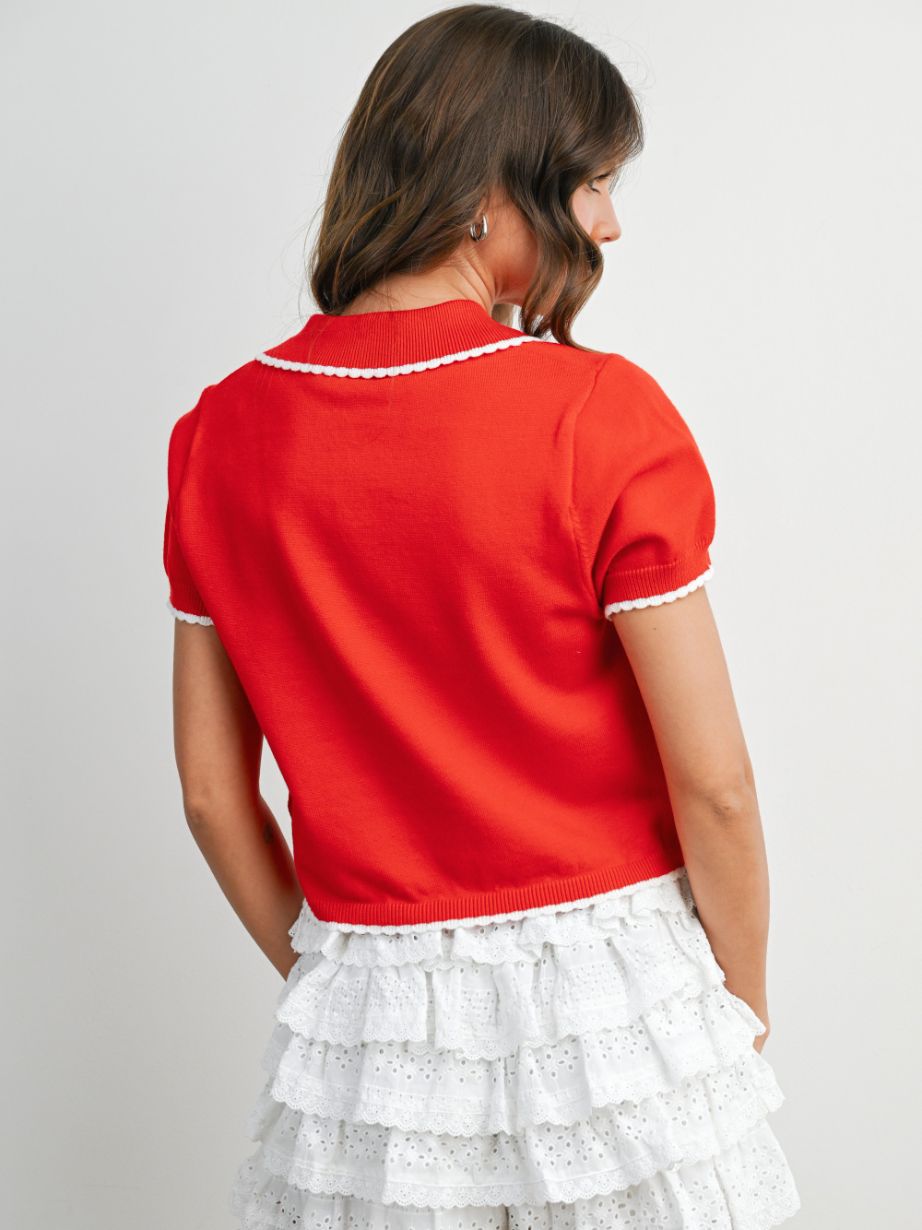 トップス AND MARY Mew fill tops Women's Scallopini Top – QuarterFour