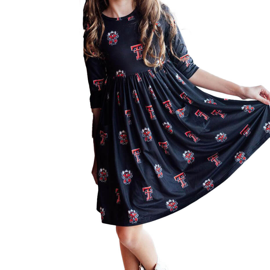 Youth Texas Tech Twirl Dress