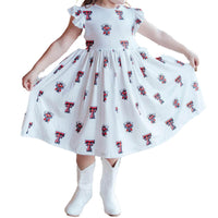 Toddler Raider Red Flutter Twirl Dress