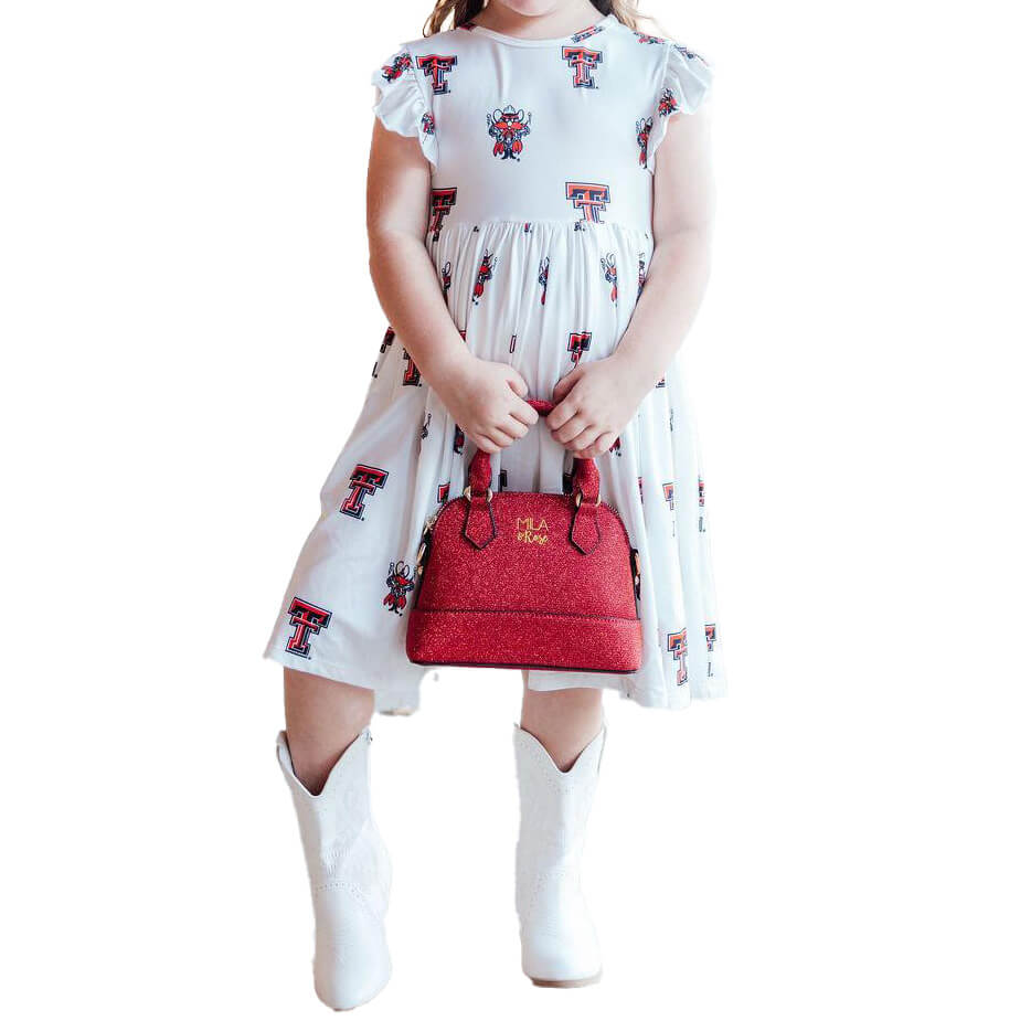 Toddler Raider Red Flutter Twirl Dress
