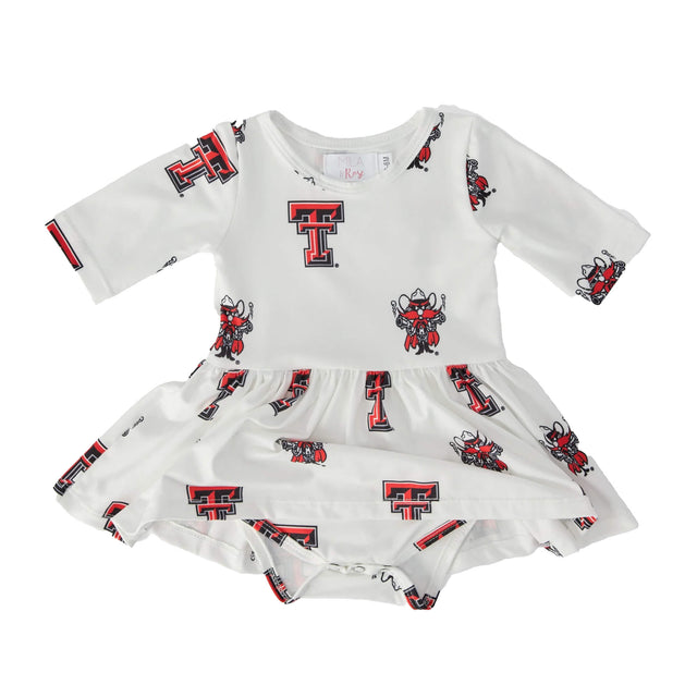 Infant Raider Red 3/4 Sleeve Twirl Bodysuit