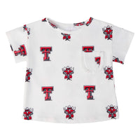 Youth Girls' Texas Tech Raider Red Ruffle Pocket Tee