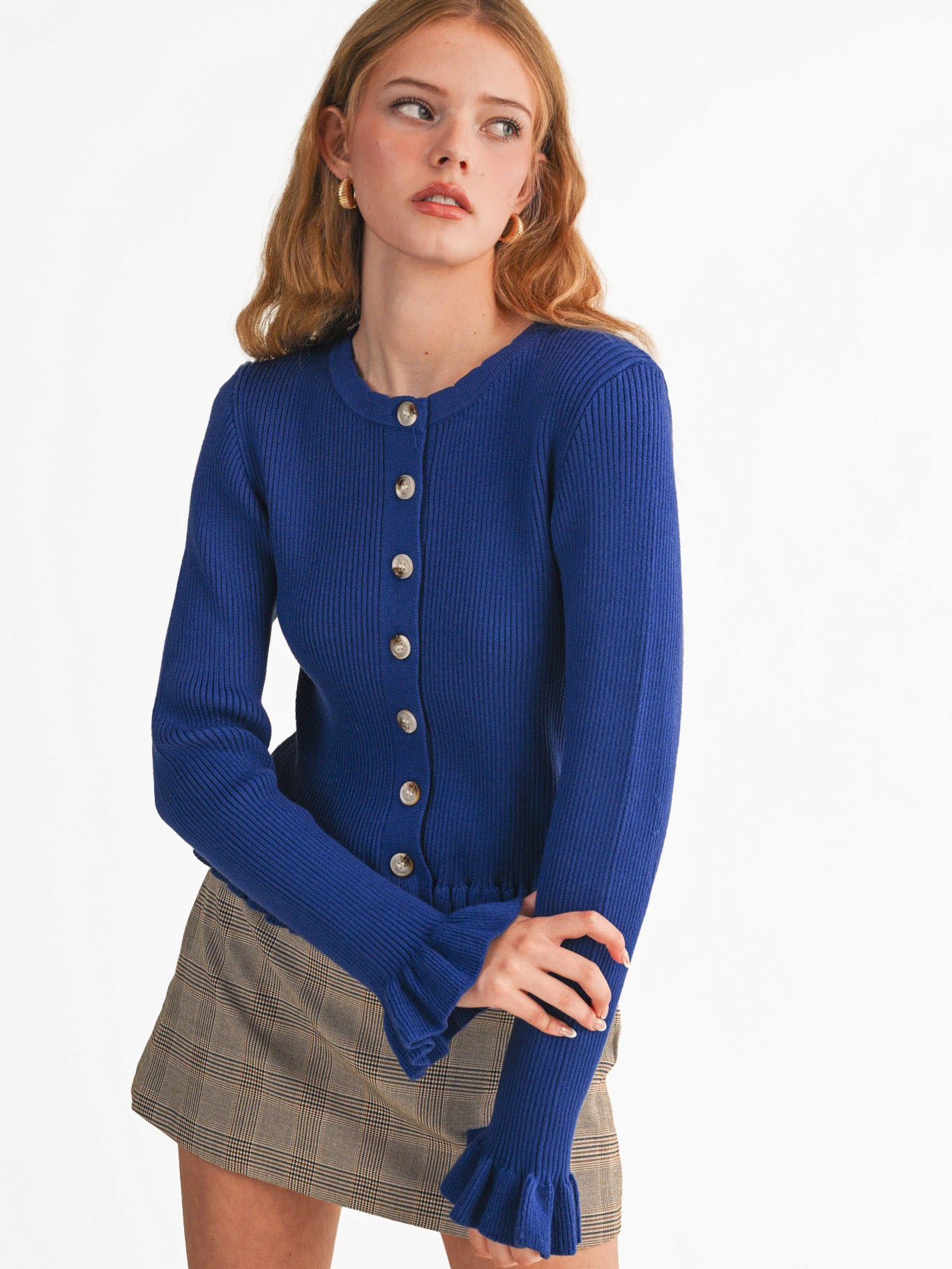 Women's Ruffle Hem Cardigan