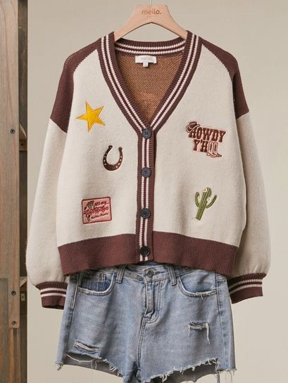 Women's Western Patch Cardigan