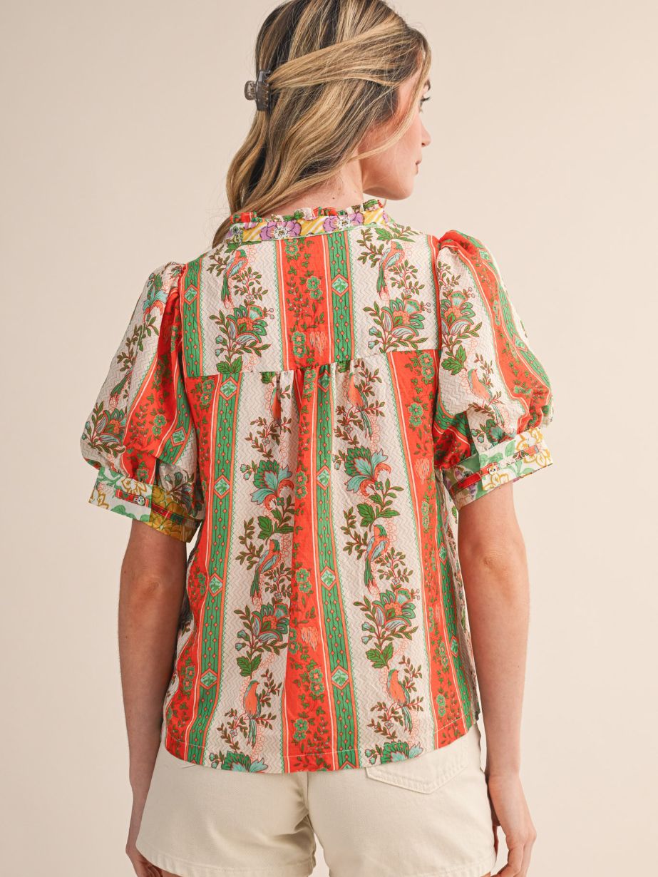 Women's Orange Wave Top