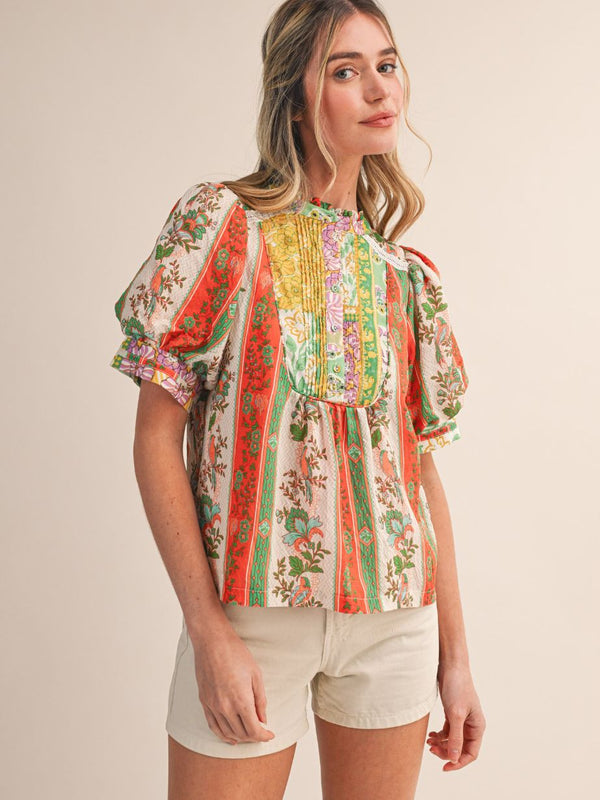 Women's Orange Wave Top