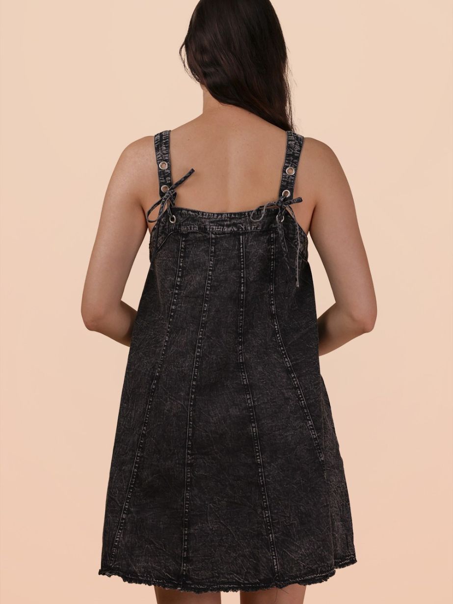 Women's Tie Back Denim Mini