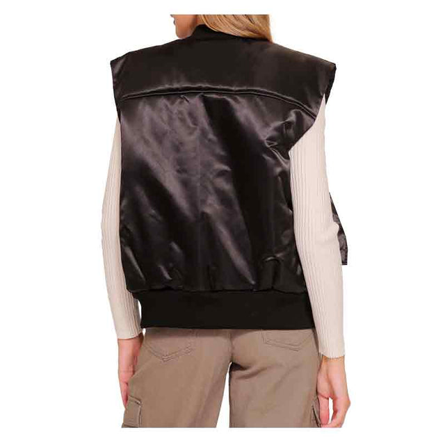 Women's Satin Bomber Vest