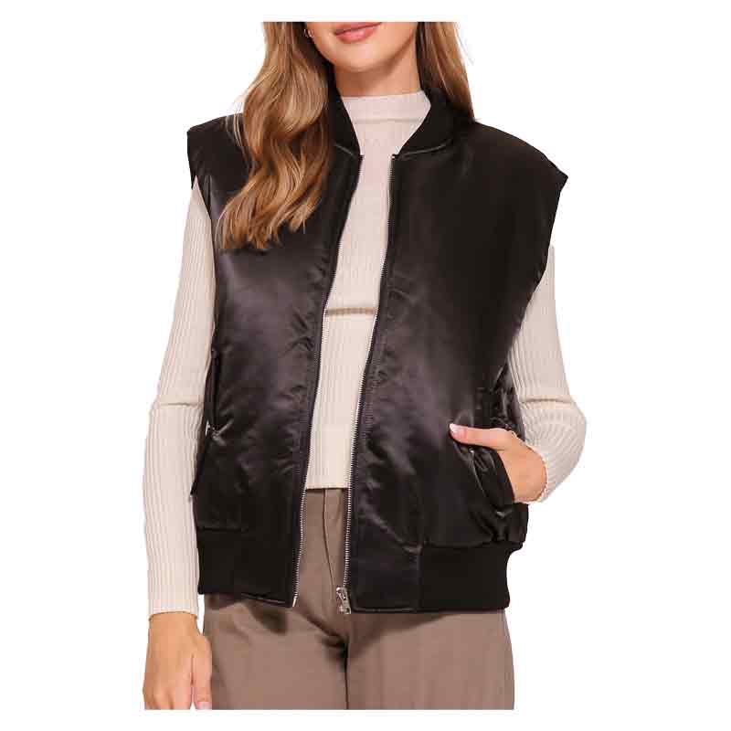 Women's Satin Bomber Vest