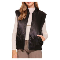 Women's Satin Bomber Vest