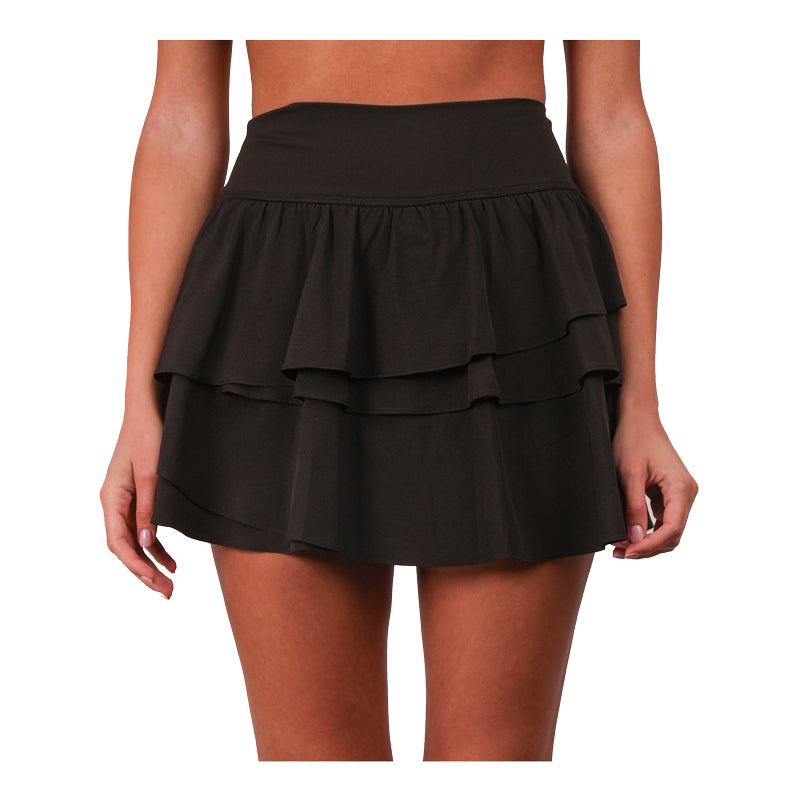 Women's Black Ruffled Skirt