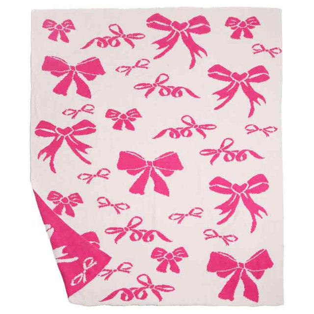 Mixed Bows Reversible Throw Blanket
