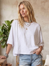 Women's Cotton Raw Edge Top