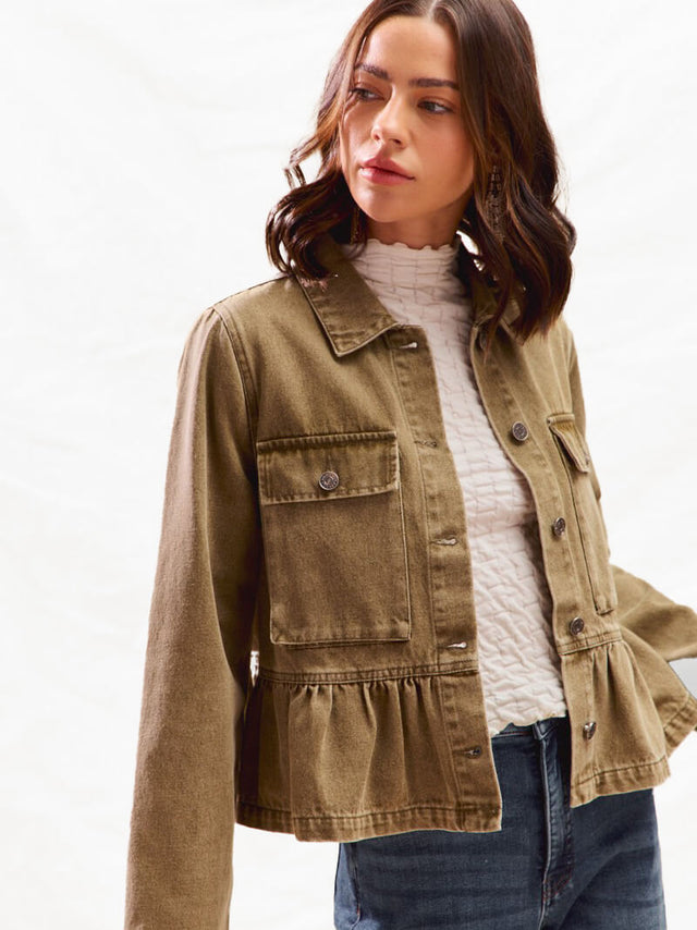 Women's Peplum Denim Jacket