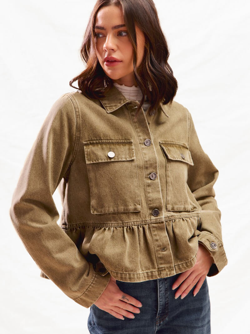 Women's Peplum Denim Jacket