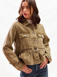 Women's Peplum Denim Jacket