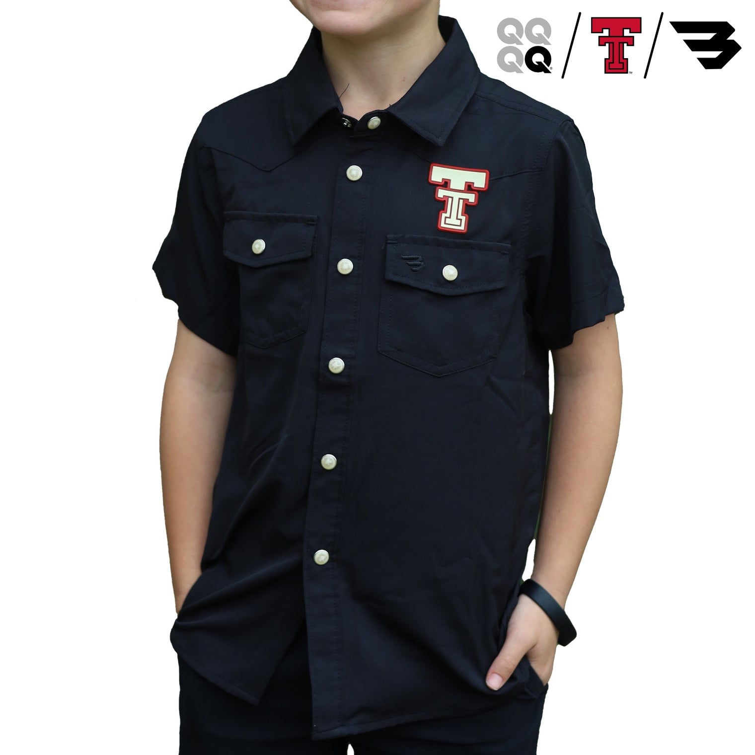 Youth Boys' QuarterFour x Texas Tech x Burlebo Vintage Western Shirt