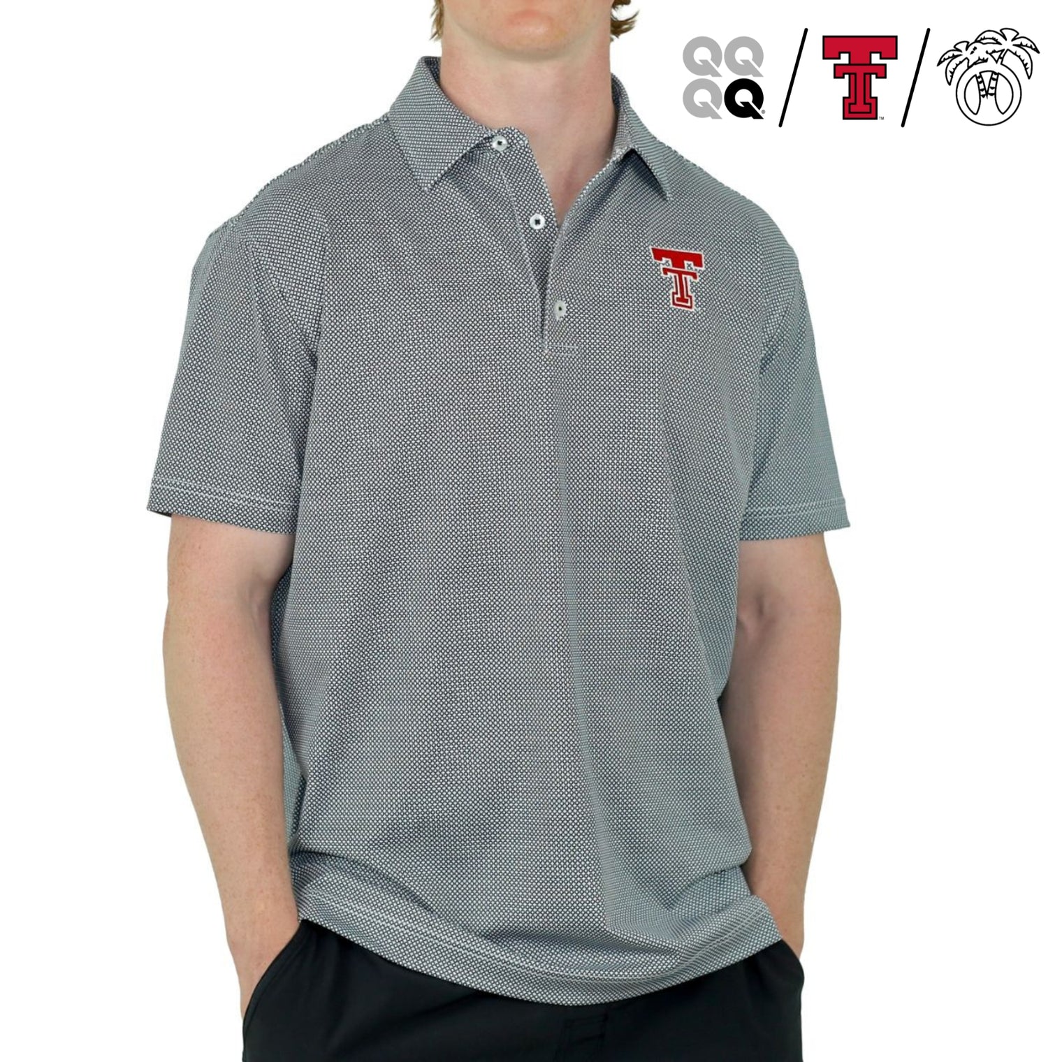 Men's QuarterFour x USA Palm x Texas Tech Double T Polo