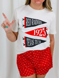 Women's QuarterFour Red Raiders Pennant Crop Tee