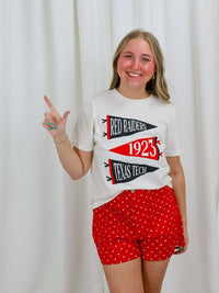 Women's QuarterFour Red Raiders Pennant Crop Tee