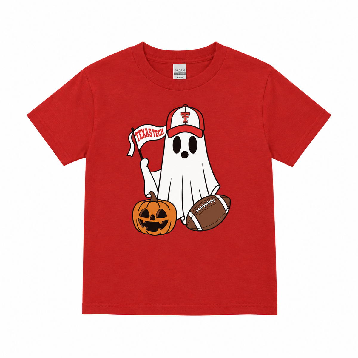 Youth QuarterFour Texas Tech Football Fan Ghost Tee
