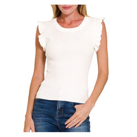 Women's Ruffle Trim Sweater