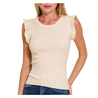 Women's Ruffle Trim Sweater