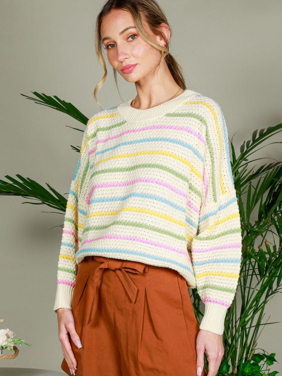 Women's Pastel Stripe Sweater