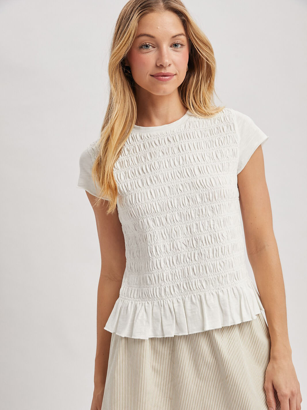 Women's Smocked Knot Top