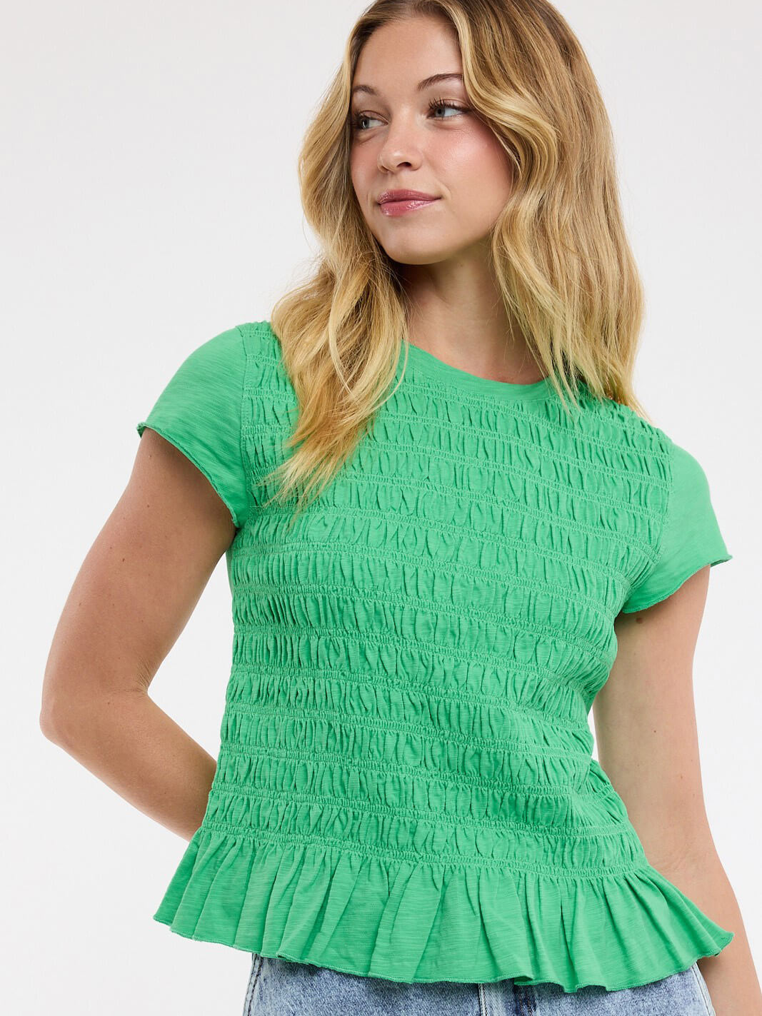 Women's Smocked Knot Top