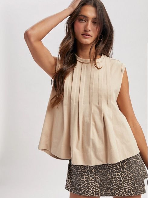 Women's Pleated Knit Tank