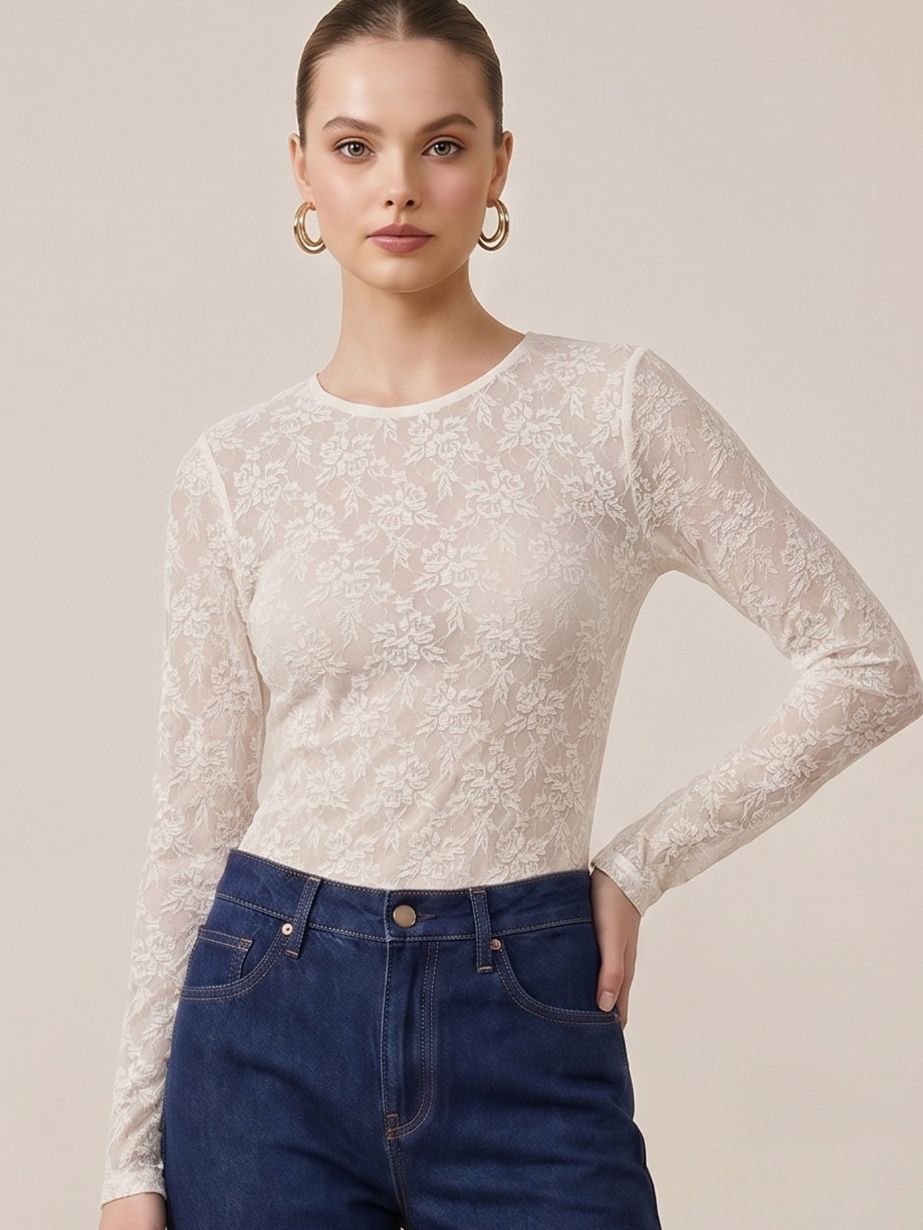 Women's Lace L/S Top