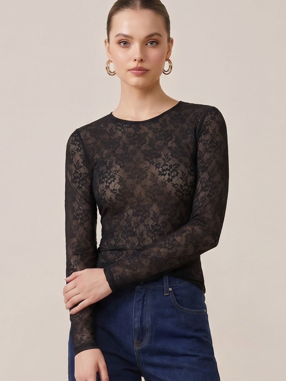 Women's Lace L/S Top