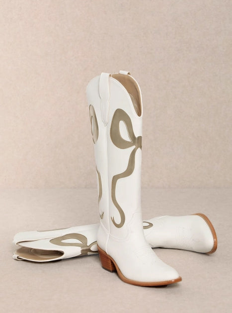 Women's Golden Bow Boots