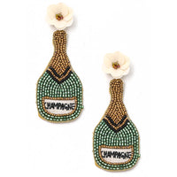 Women's Beaded Champagne Bottle Earring