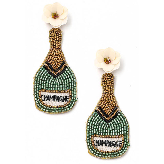 Women's Beaded Champagne Bottle Earring