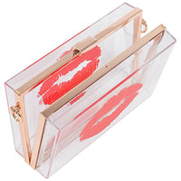 Clear Lip Clutch Crossbody Bag